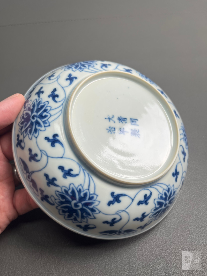 清同治  青花缠枝莲纹盘（一对） - 图22